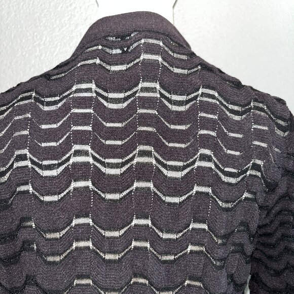MISSONI BLACK ZIG ZAG PATTERN MESH OPEN CARDIGAN MADE IN ITALY EUC IT48 = US 12 - Picture 6 of 15